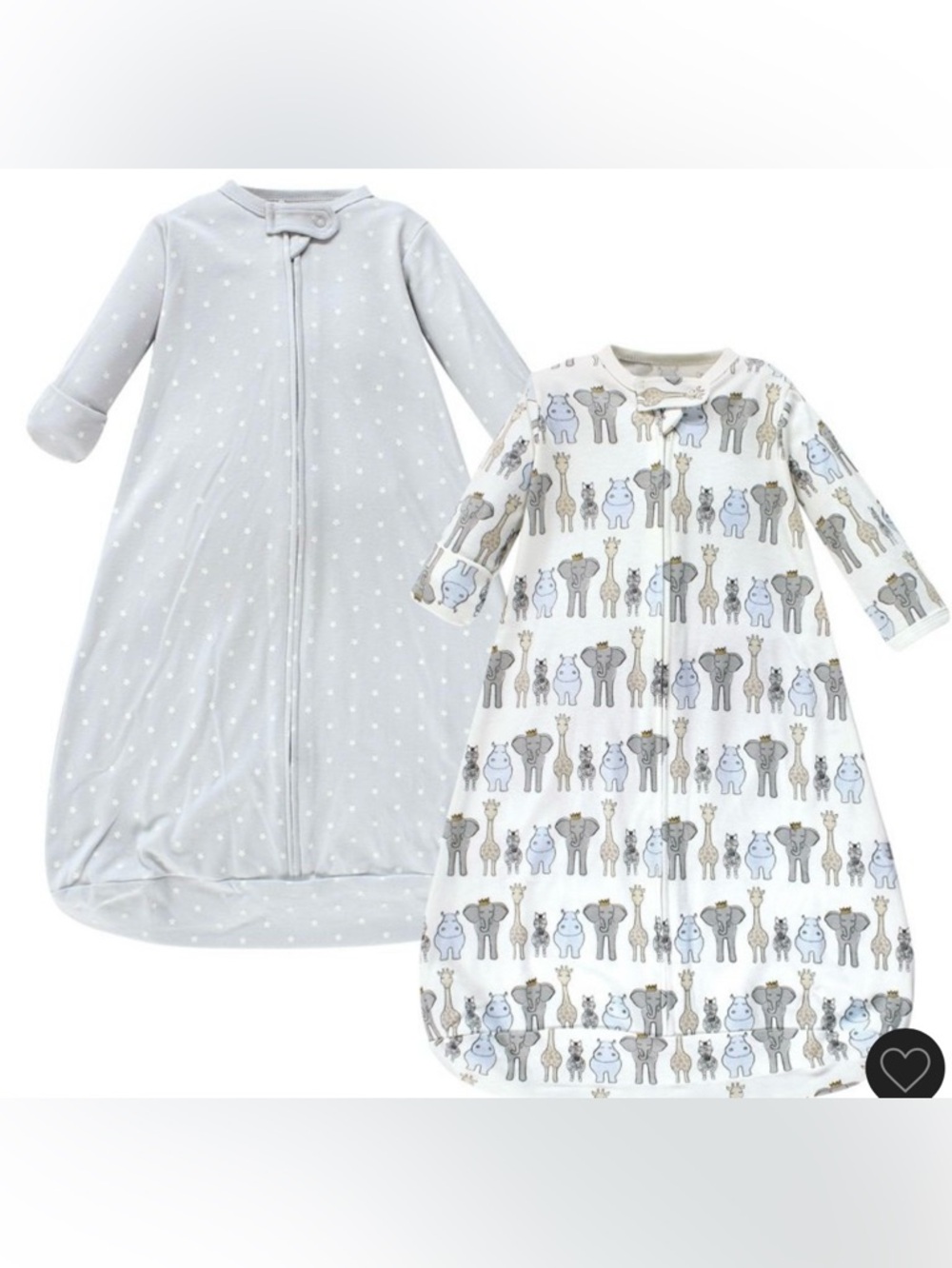 Hudson Baby Blue & White Long-Sleeve Wearable Sleep Sacks.